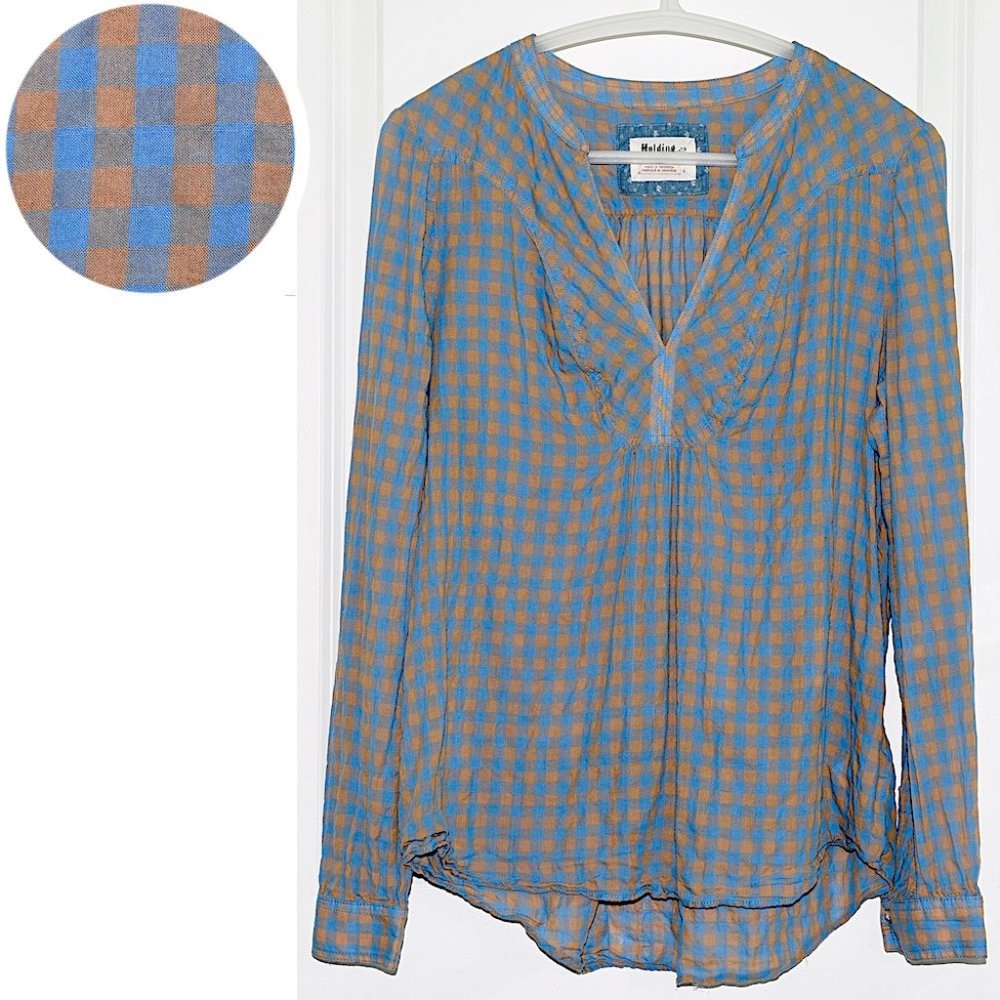 Worn 1-2X Anthropologie Holding Horses Gingham Tunic